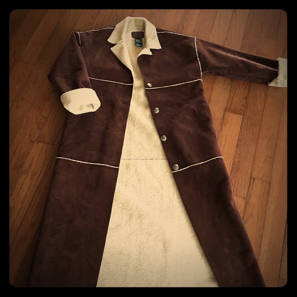 Lauren faux-suede fleece lined coat
